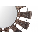 Espejo de pared con forma de rueda de madera y metal 