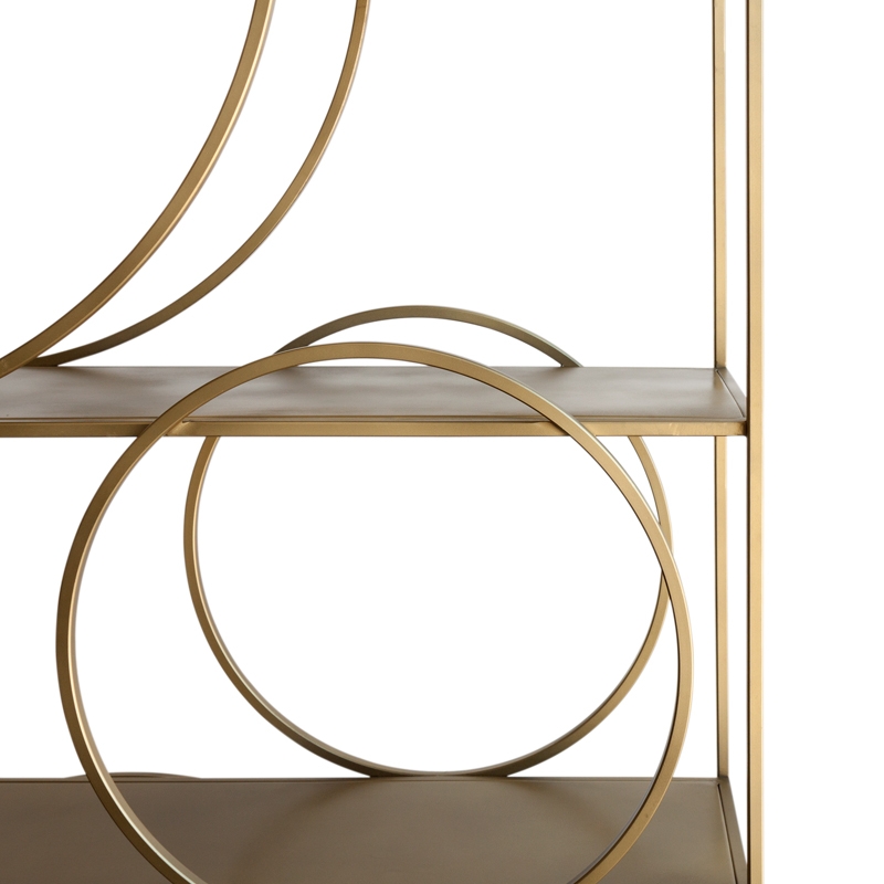 Venta de estantería dorada de metal para decorar de estilo Art Decó.