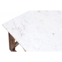 Mesa Centro con sobre de mármol blanco y estructura de madera Hamptons