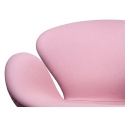 Sillón Réplica Swan giratorio con pie cromado y tapizado en lana color rosa palo