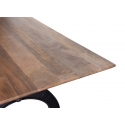 Mesa de comedor de madera y patas metálicas de estilo industrial