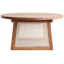 Mesa de madera de teka Chandi con rejilla de fibras naturales 