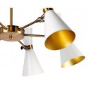 Lámpara colgante blanca y dorada con pantallas orientables 