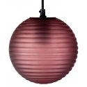 Lámpara Colgante con forma de Bola en color burdeos y cristal labrado