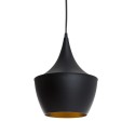 Lámpara Colgante diseño beat shade fat en color negro y dorado