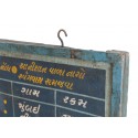 Cartel antiguo de color azul de origen indio