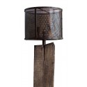 Lámpara de pie con auténtico travesaño de madera antiguo