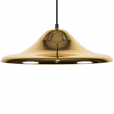 Lámpara colgante dorada con forma de plato