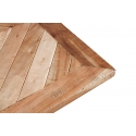 Mesa de bar de madera de Acacia con pie central metálico 70x70cm
