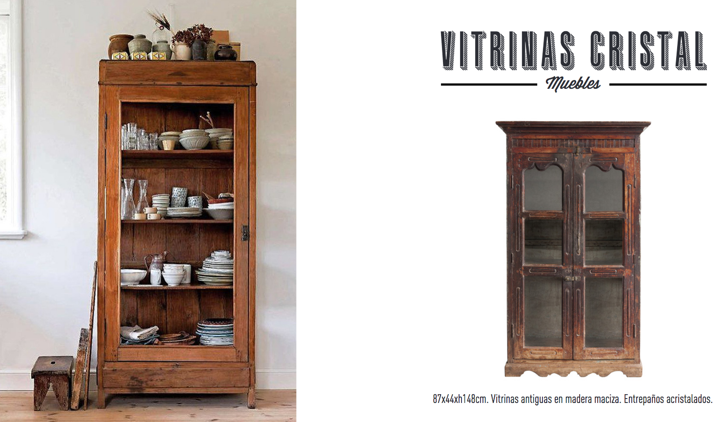 Aparadores antiguos con vitrina · Old display cabinets - Vintage & Chic.  Pequeñas historias de decoración