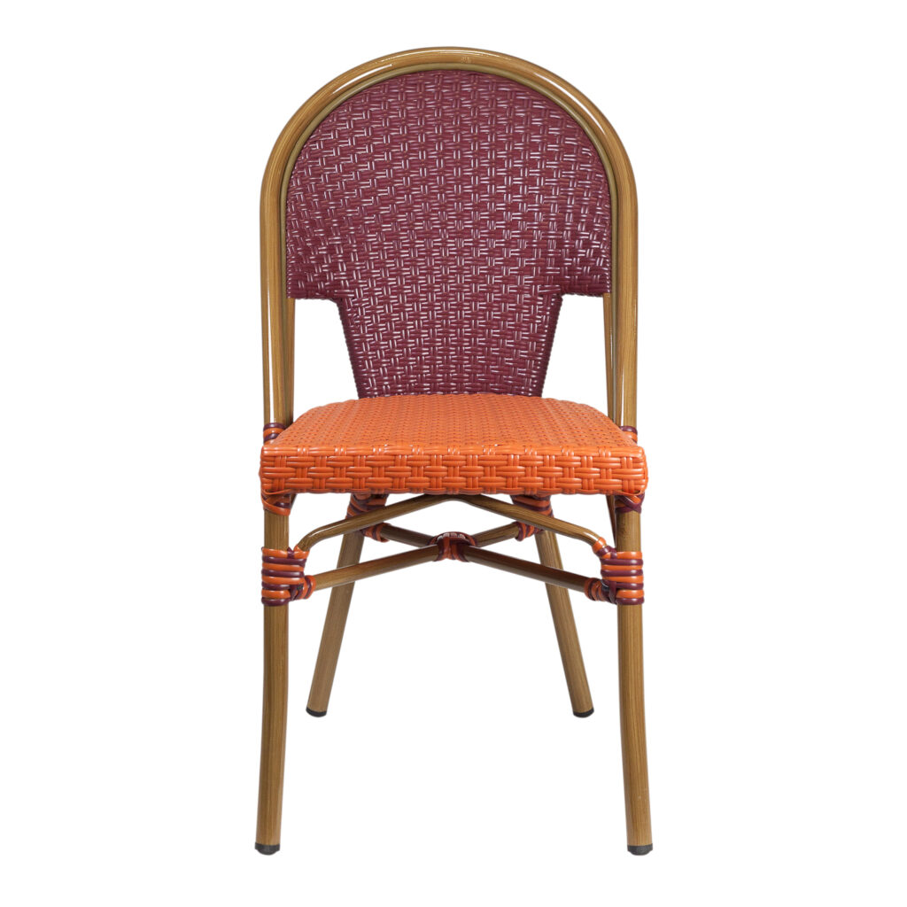 silla estilo bistró en naranja